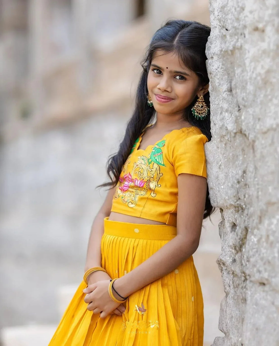 Beautiful Designer Heavy Chinon Silk Kid&