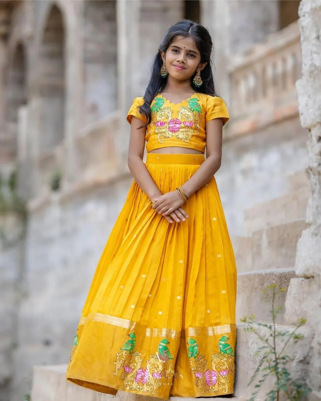 Beautiful Designer Heavy Chinon Silk Kid&