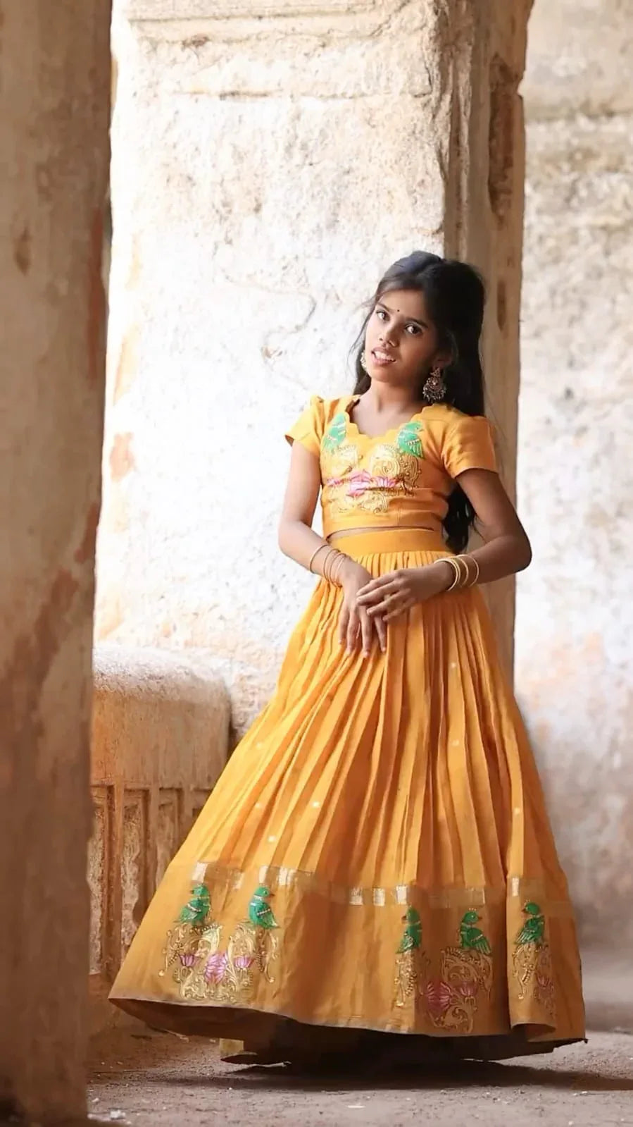Beautiful Designer Heavy Chinon Silk Kid&