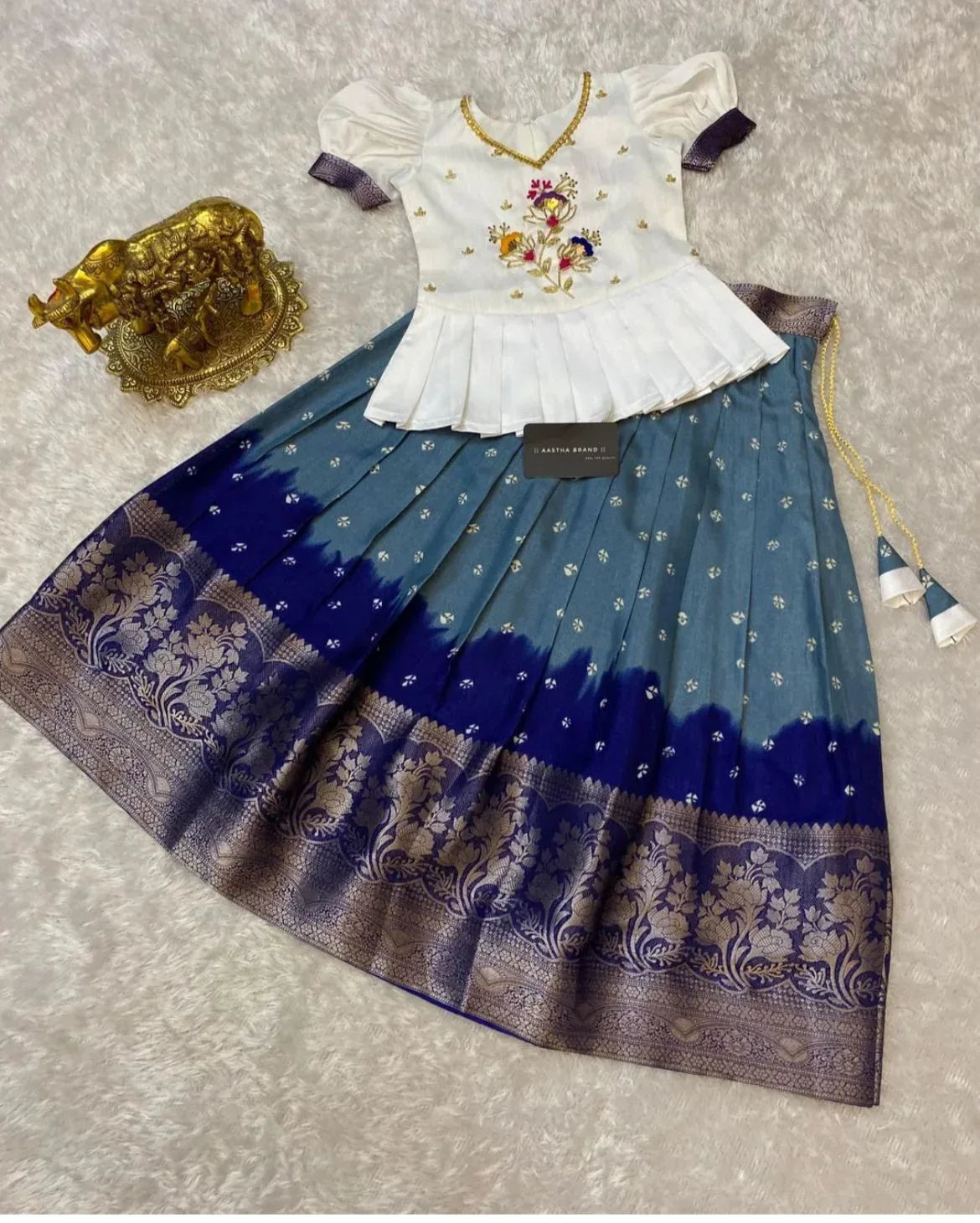 Beautiful Designer Party Wear Soft Dola Silk Kid&