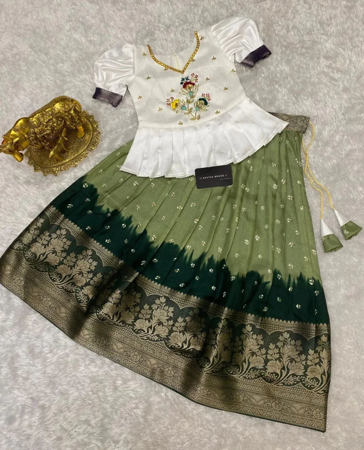 Beautiful Designer Party Wear Soft Dola Silk Kid&