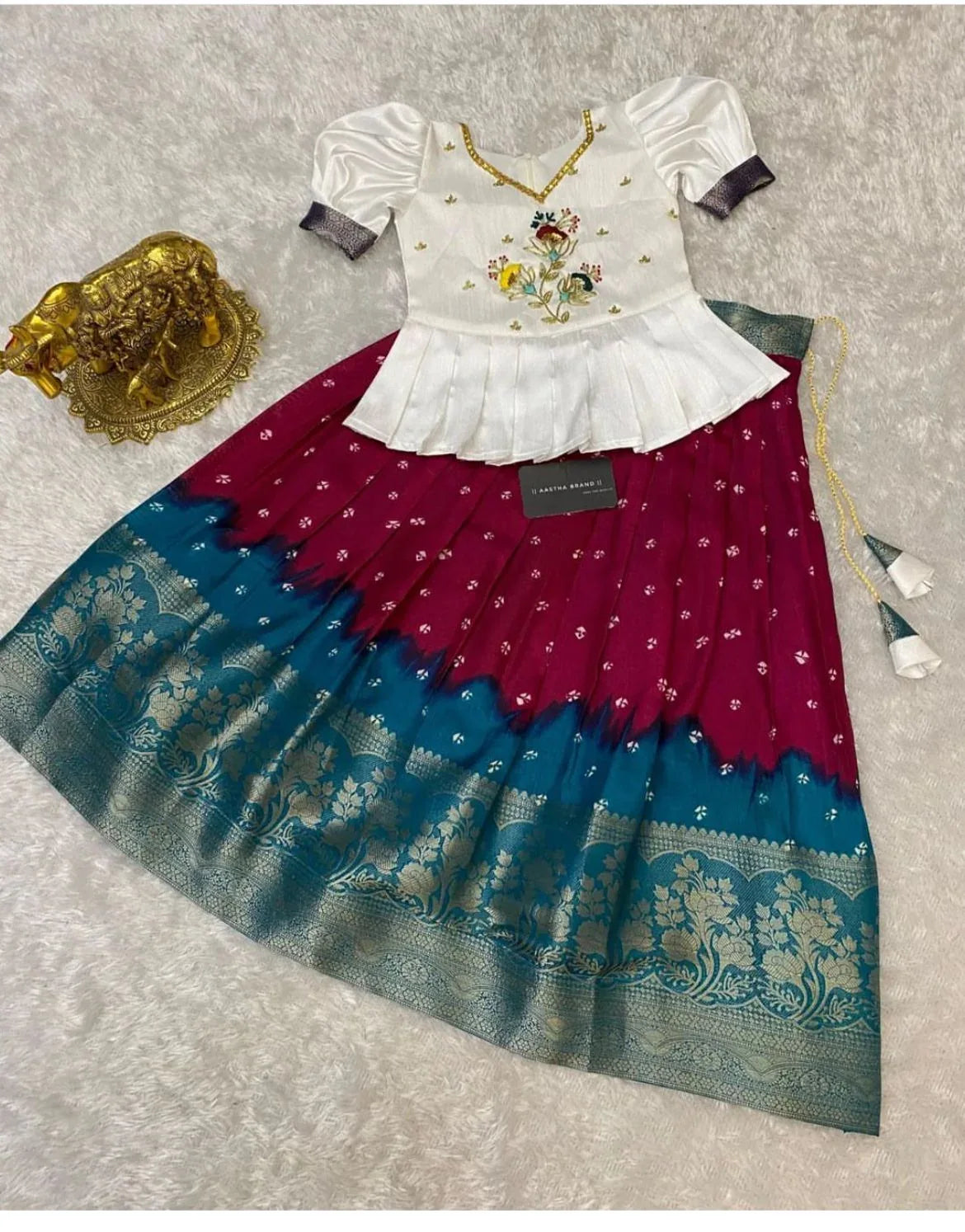 Beautiful Designer Party Wear Soft Dola Silk Kid&