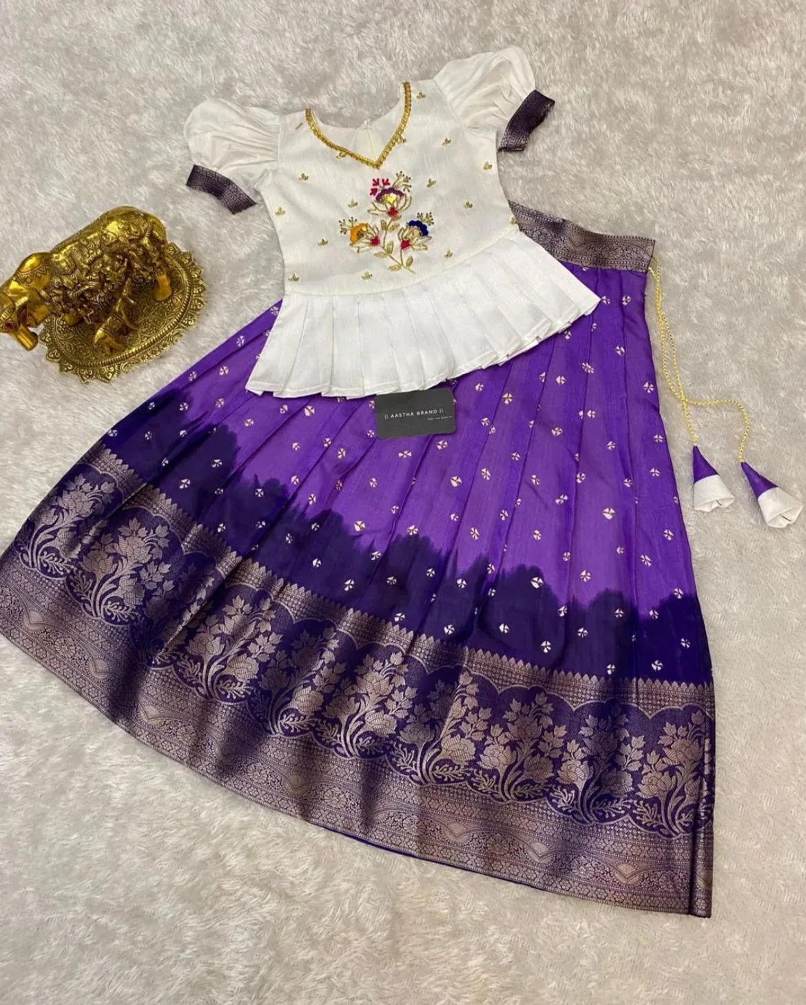 Beautiful Designer Party Wear Soft Dola Silk Kid&