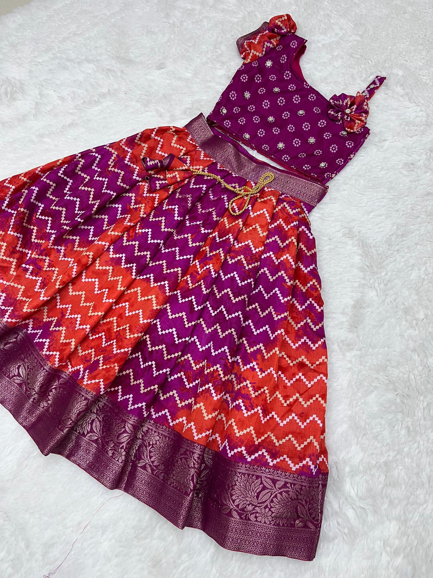 Beautiful Designer Party Wear Soft Dola Silk Kid&