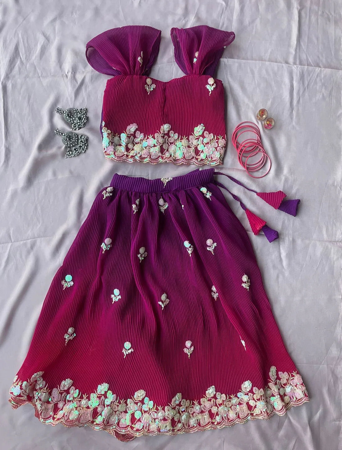 Beautiful Designer Party Wear Fox Georgette Kid&