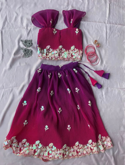 Beautiful Designer Party Wear Fox Georgette Kid&