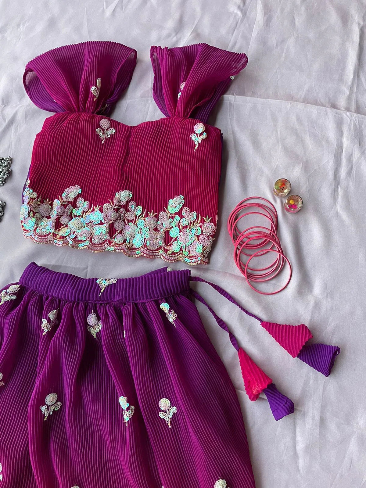 Beautiful Designer Party Wear Fox Georgette Kid&
