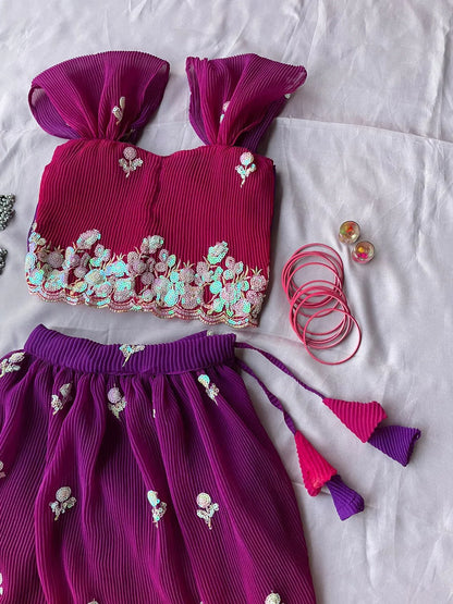 Beautiful Designer Party Wear Fox Georgette Kid&