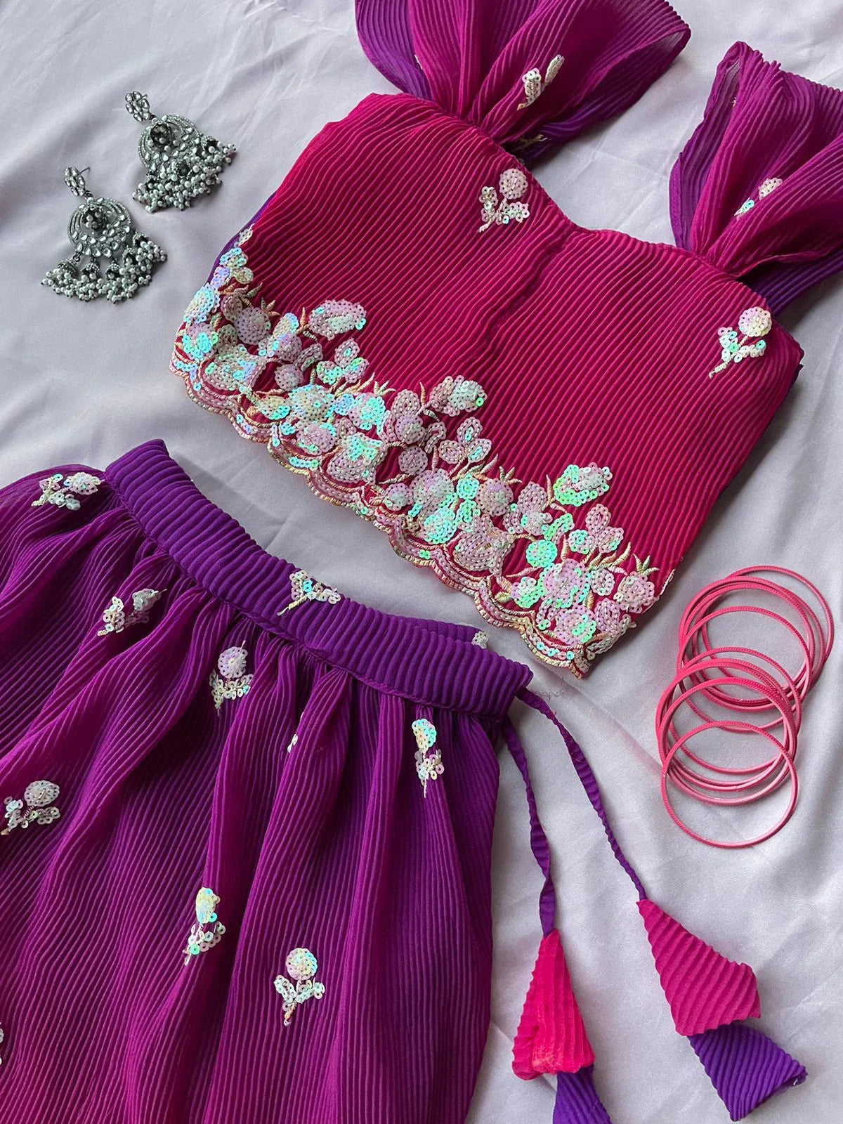 Beautiful Designer Party Wear Fox Georgette Kid&