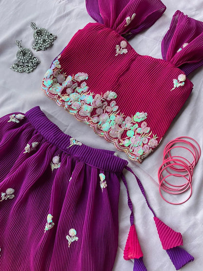 Beautiful Designer Party Wear Fox Georgette Kid&