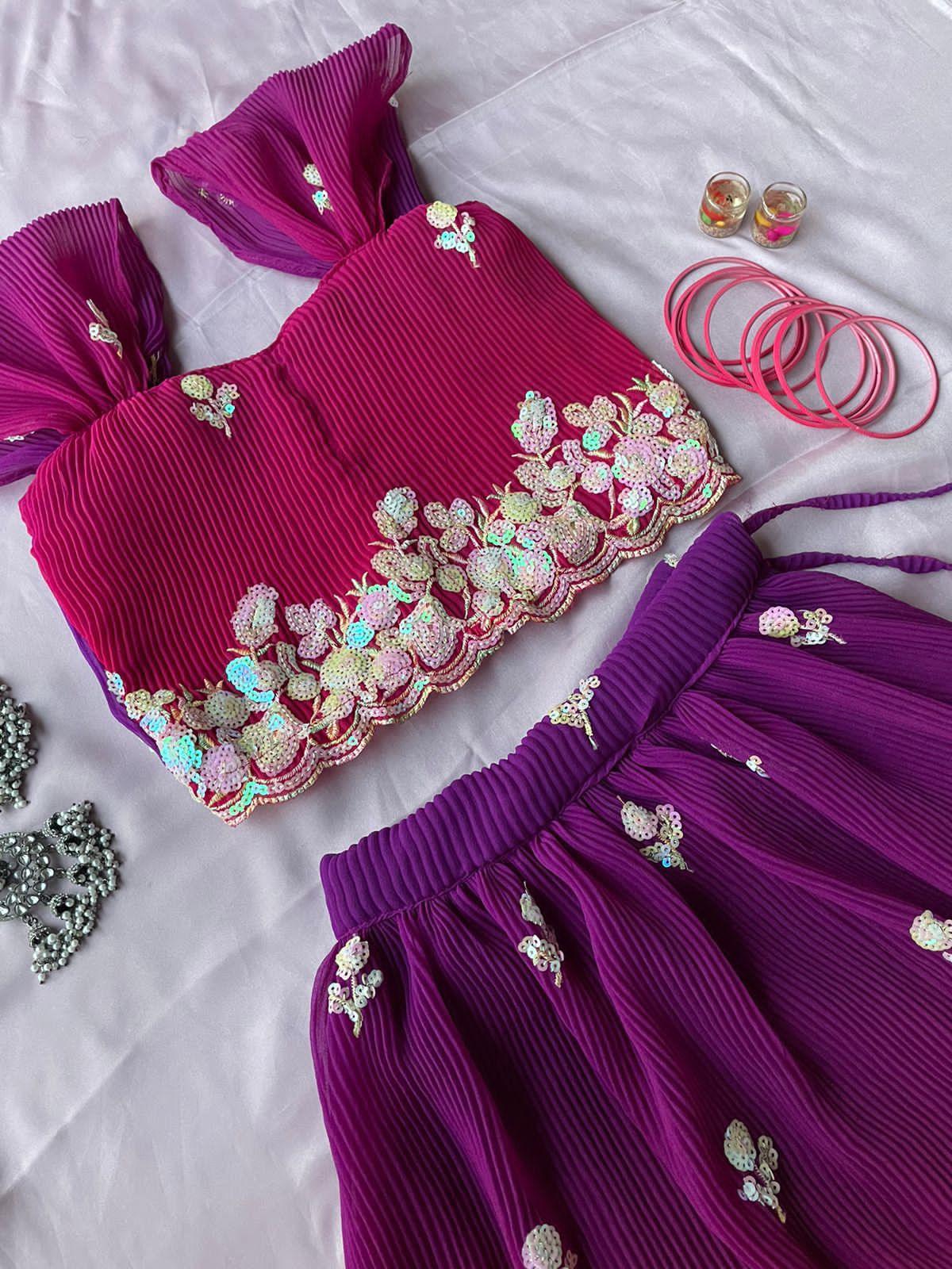 Beautiful Designer Party Wear Fox Georgette Kid&