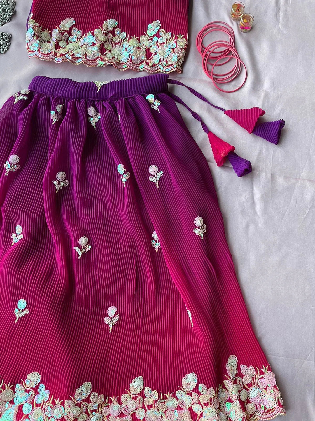 Beautiful Designer Party Wear Fox Georgette Kid&