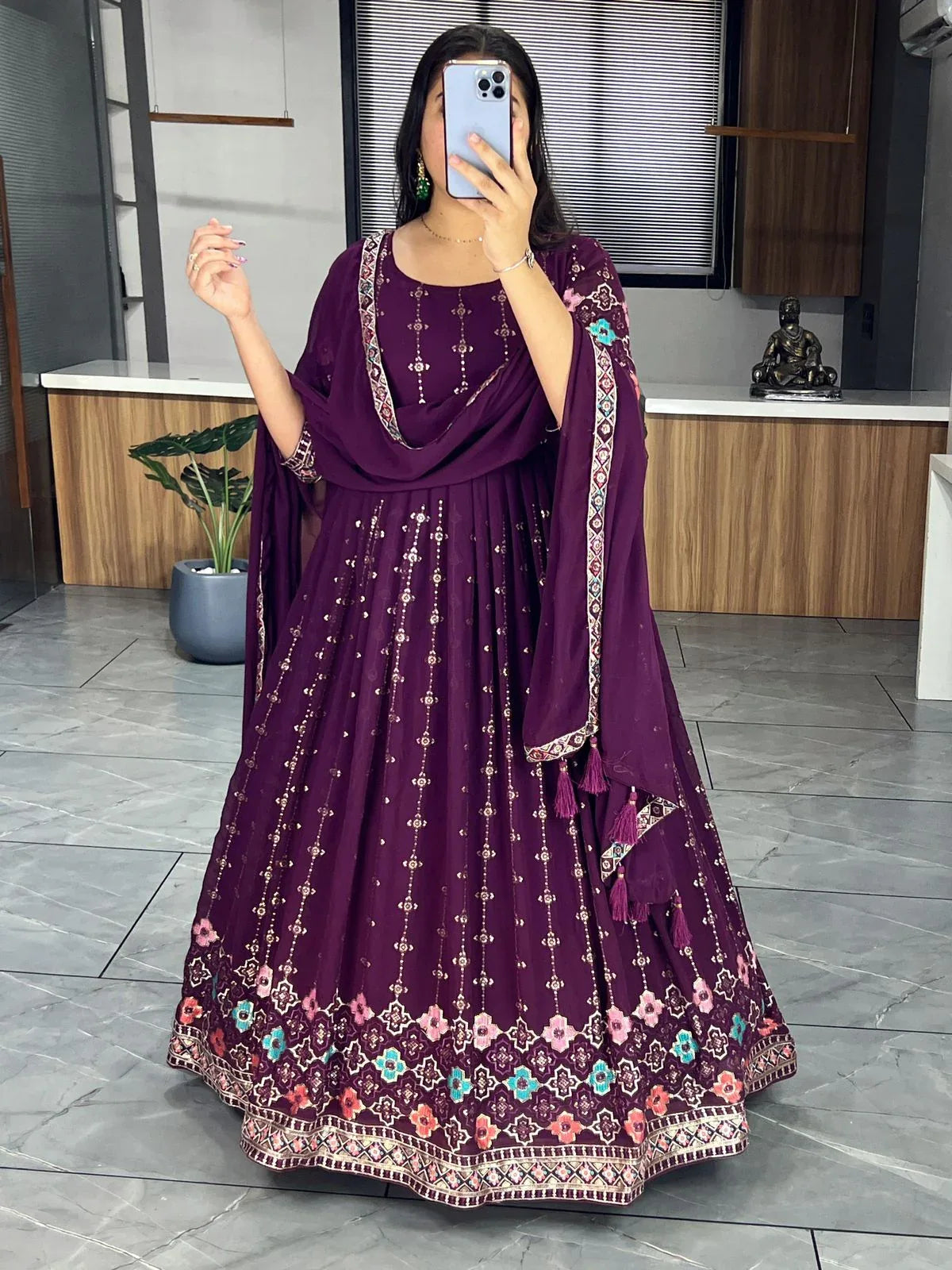 Beautiful Designer Soft Georgette Party Wear Gown