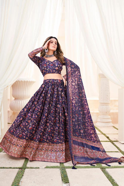 Beautiful Designer Soft Chinon Heavy Embroidery Gown