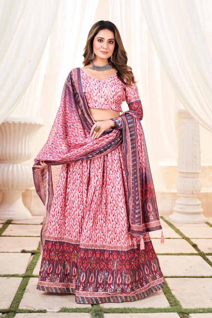 Beautiful Designer Soft Chinon Heavy Embroidery Gown