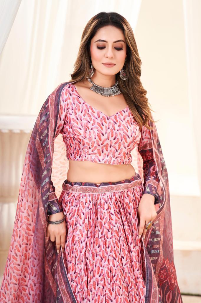 Beautiful Designer Soft Chinon Heavy Embroidery Gown