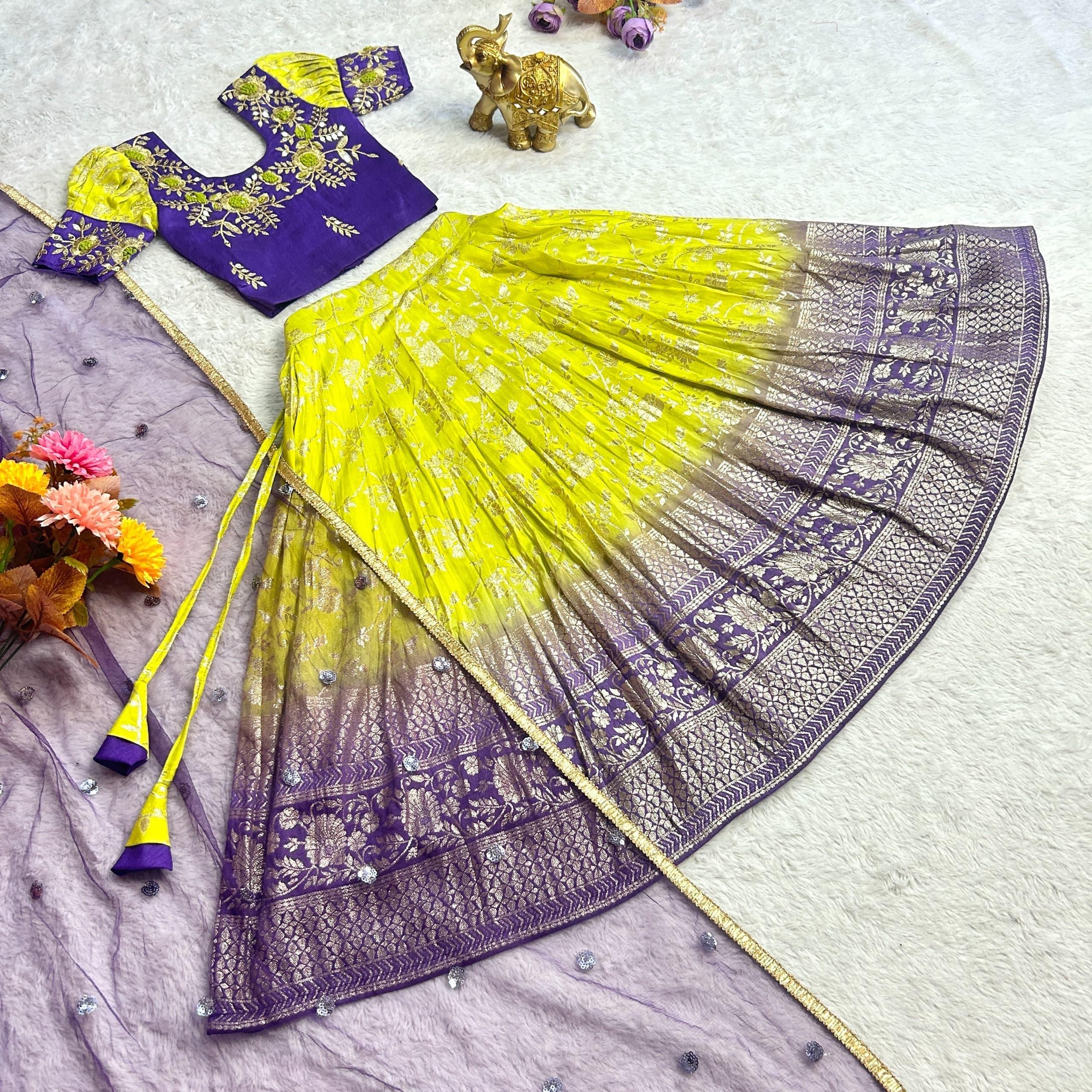Beautiful Designer Party Wear Soft Mono Silk Kid&