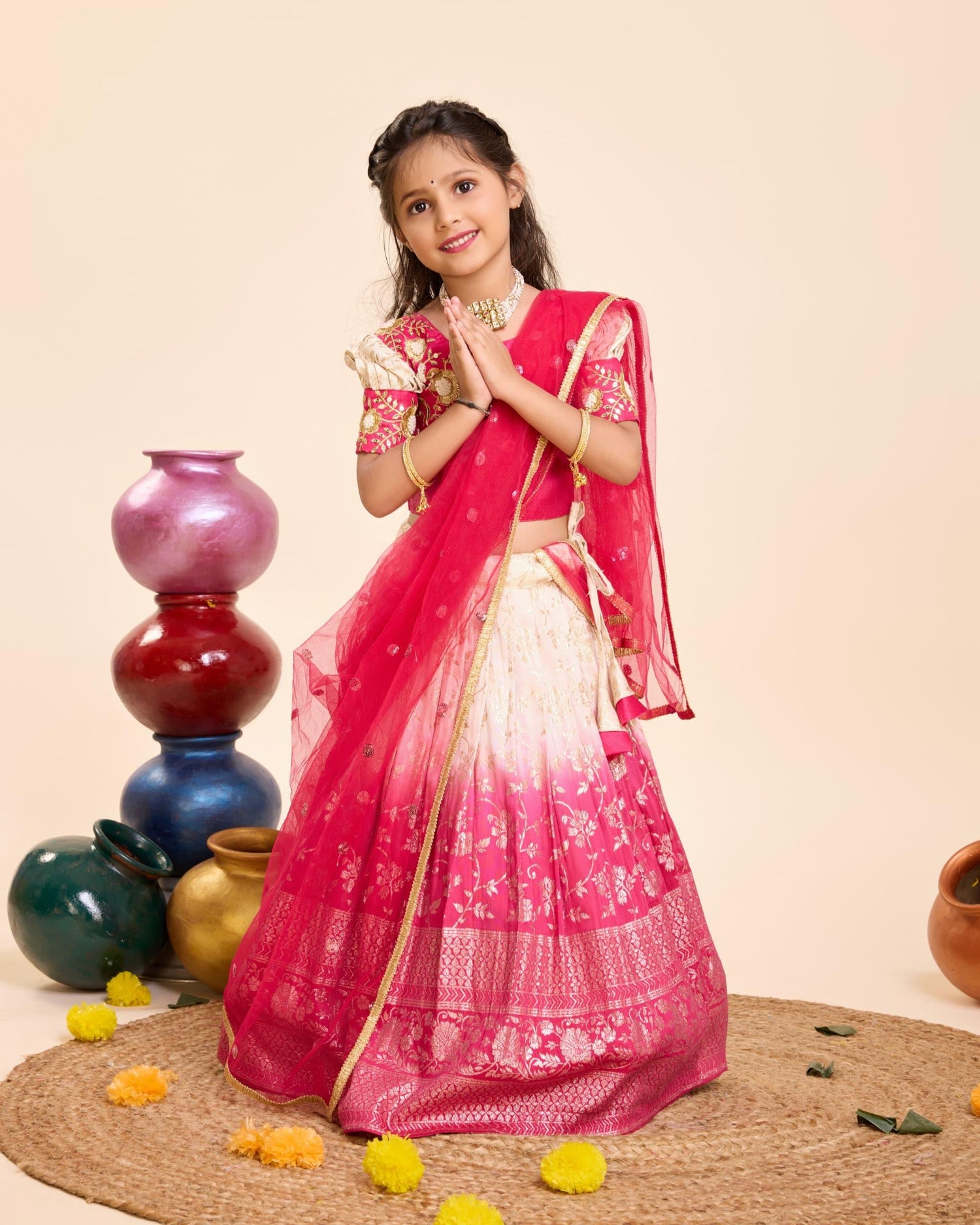 Beautiful Designer Party Wear Soft Mono Silk Kid&