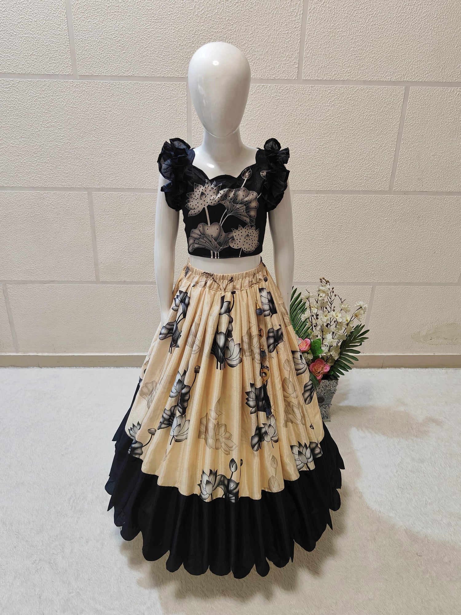 Beautiful Designer Soft Chinon Silk With Digital Print Kid&
