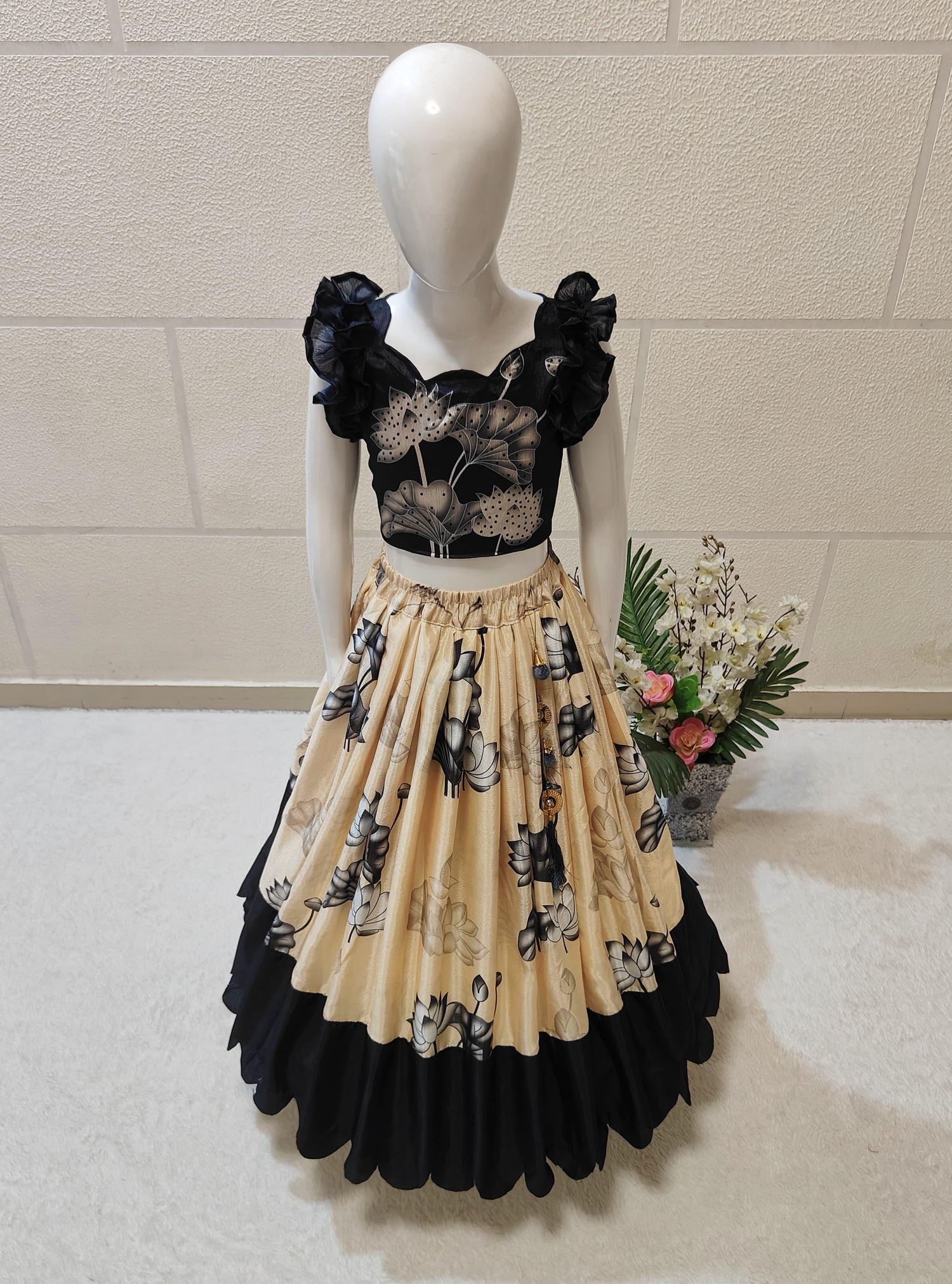 Beautiful Designer Soft Chinon Silk With Digital Print Kid&