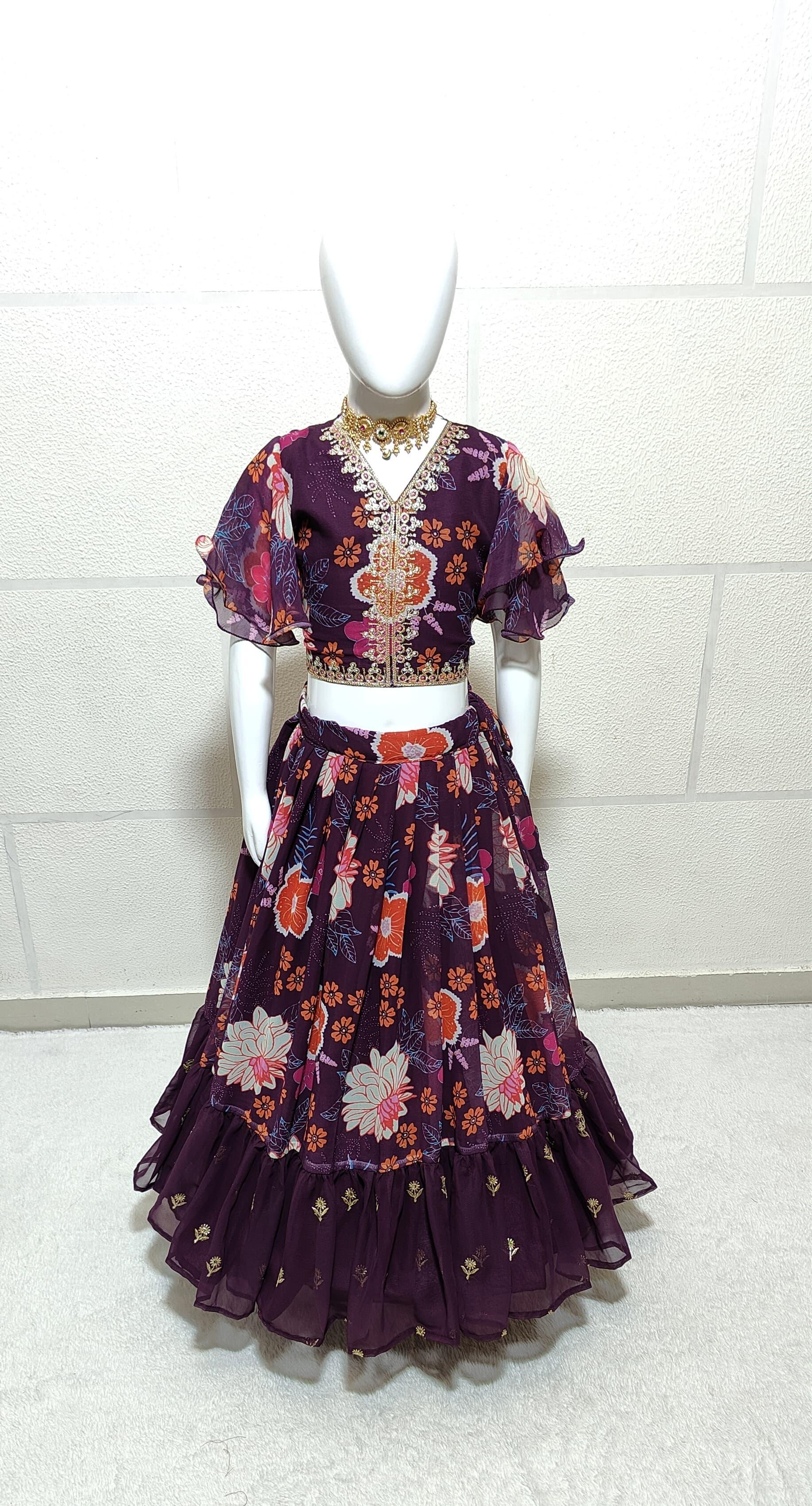 Beautiful Designer Party Wear Soft Faux Georgette Kid&