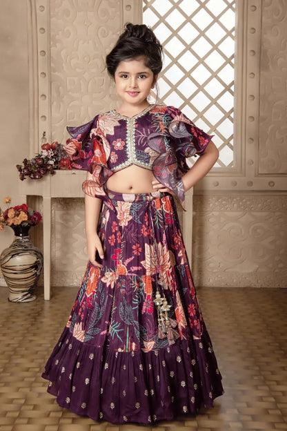 Beautiful Designer Party Wear Soft Faux Georgette Kid&