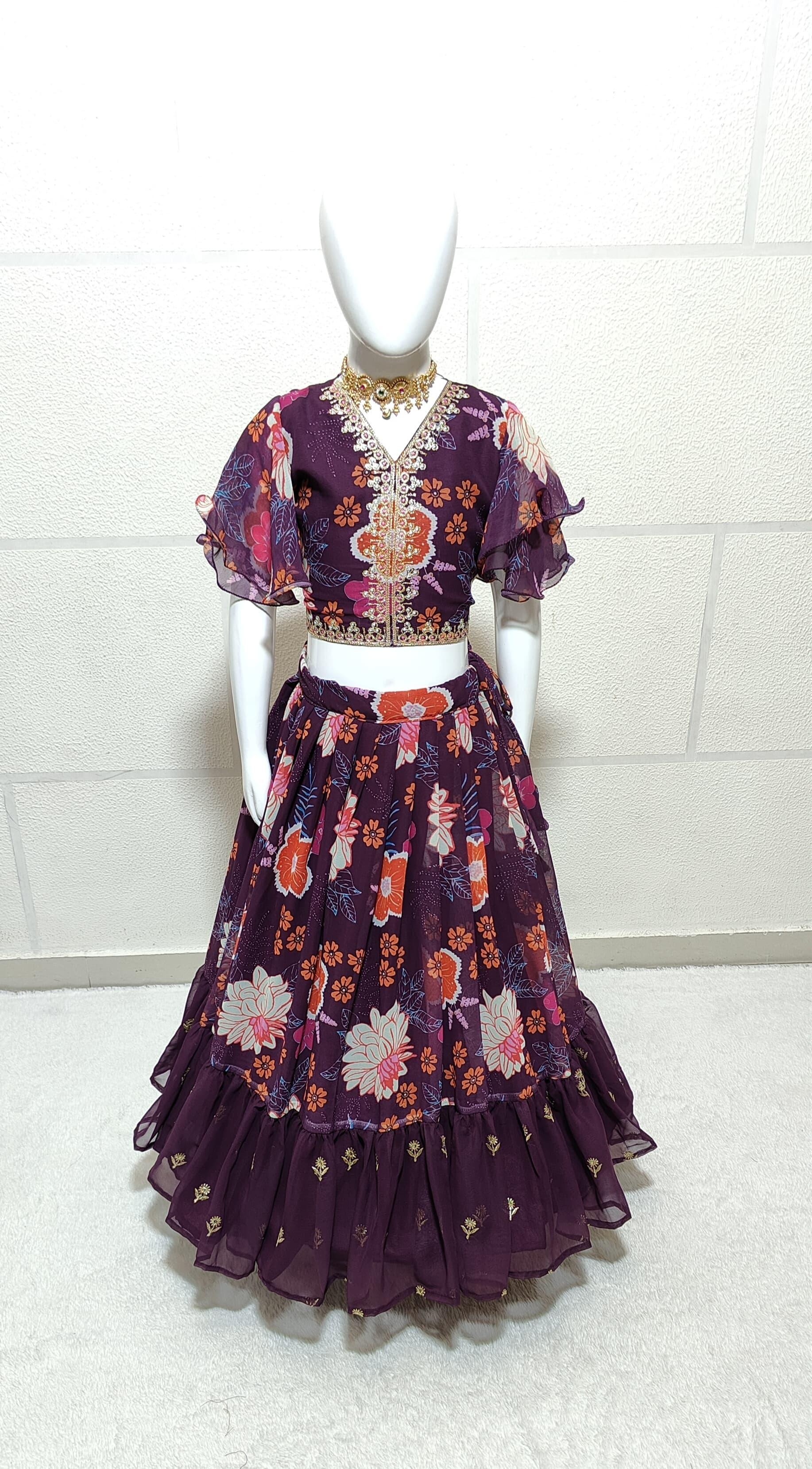 Beautiful Designer Party Wear Soft Faux Georgette Kid&