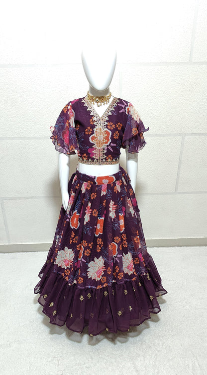 Beautiful Designer Party Wear Soft Faux Georgette Kid&