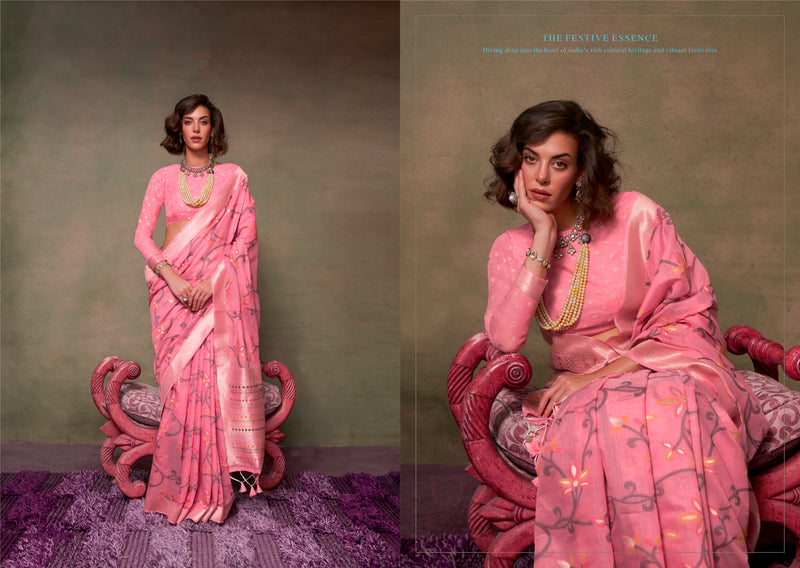 Beautiful Designer Festive Wear Jamadani Handwoven Cotton Saree