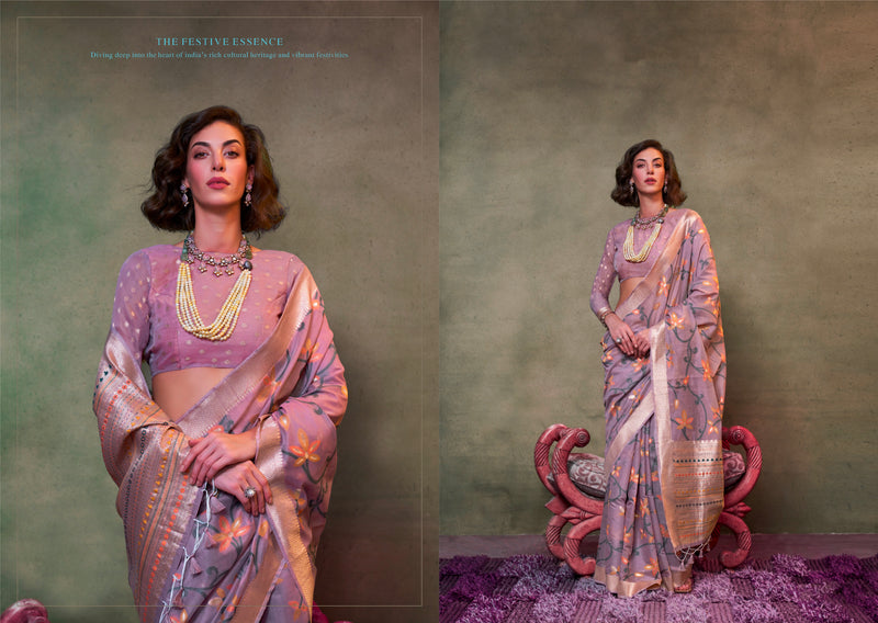 Beautiful Designer Festive Wear Jamadani Handwoven Cotton Saree