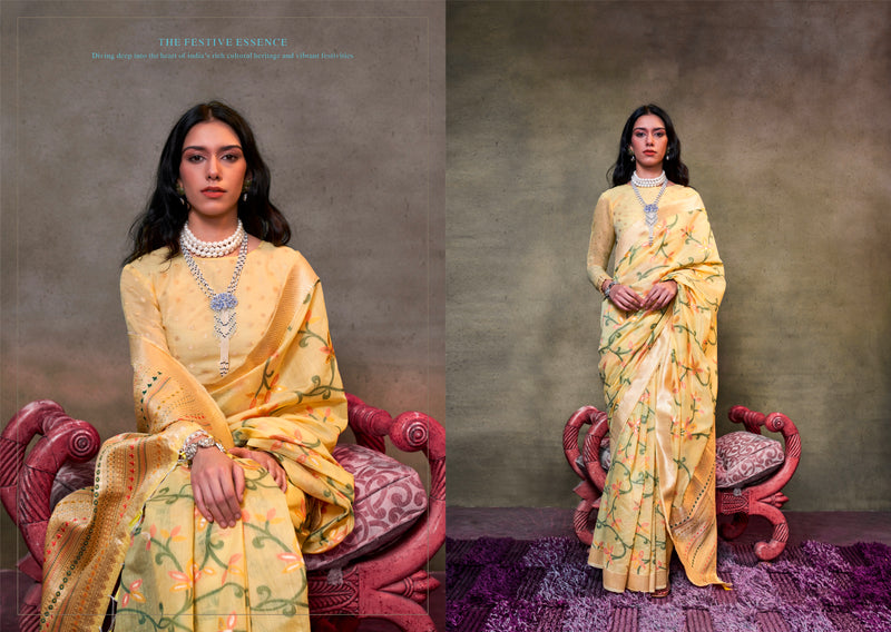 Beautiful Designer Festive Wear Jamadani Handwoven Cotton Saree