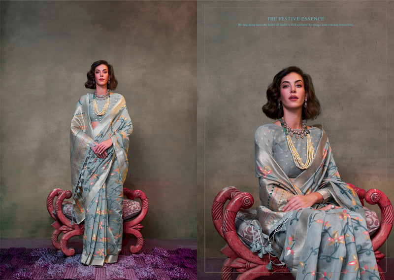 Beautiful Designer Festive Wear Jamadani Handwoven Cotton Saree