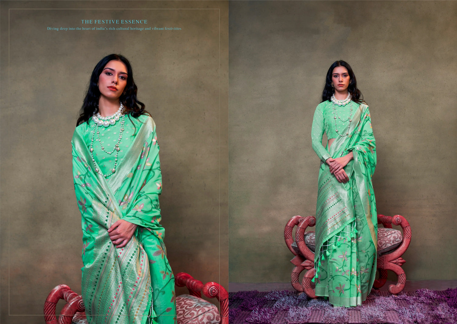 Beautiful Designer Festive Wear Jamadani Handwoven Cotton Saree