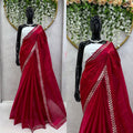 Full view of Red Jimmy Choo Saree