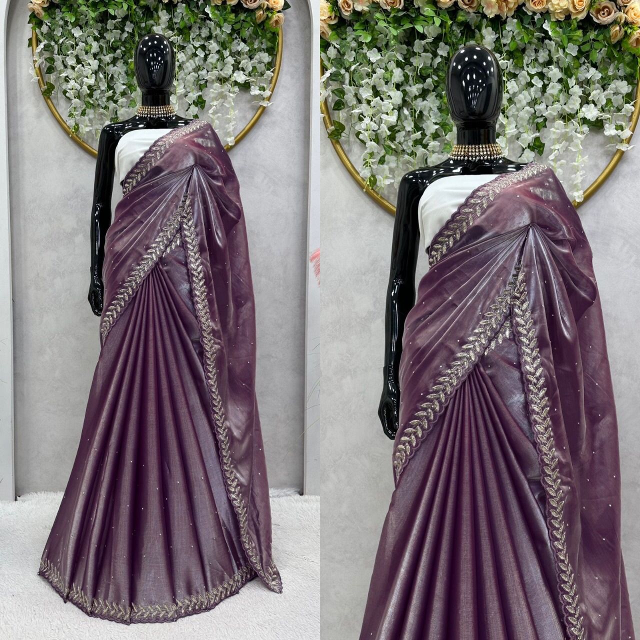 Full View of Lavender Jimmy Choo Saree