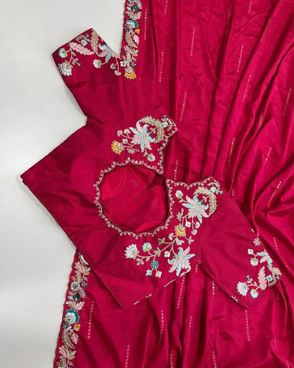 Beautiful Designer Soft Pure Soft Heavy Glooming Rangoli Silk Saree