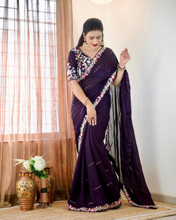 Beautiful Designer Soft Pure Soft Heavy Glooming Rangoli Silk Saree