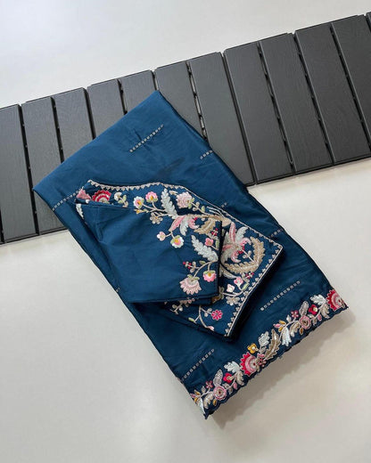 Beautiful Designer Soft Pure Soft Heavy Glooming Rangoli Silk Saree