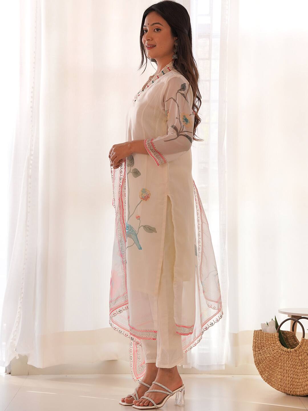 Beautiful Designer Summer Special Heavy Anarkali Orgenza Salwar Suit