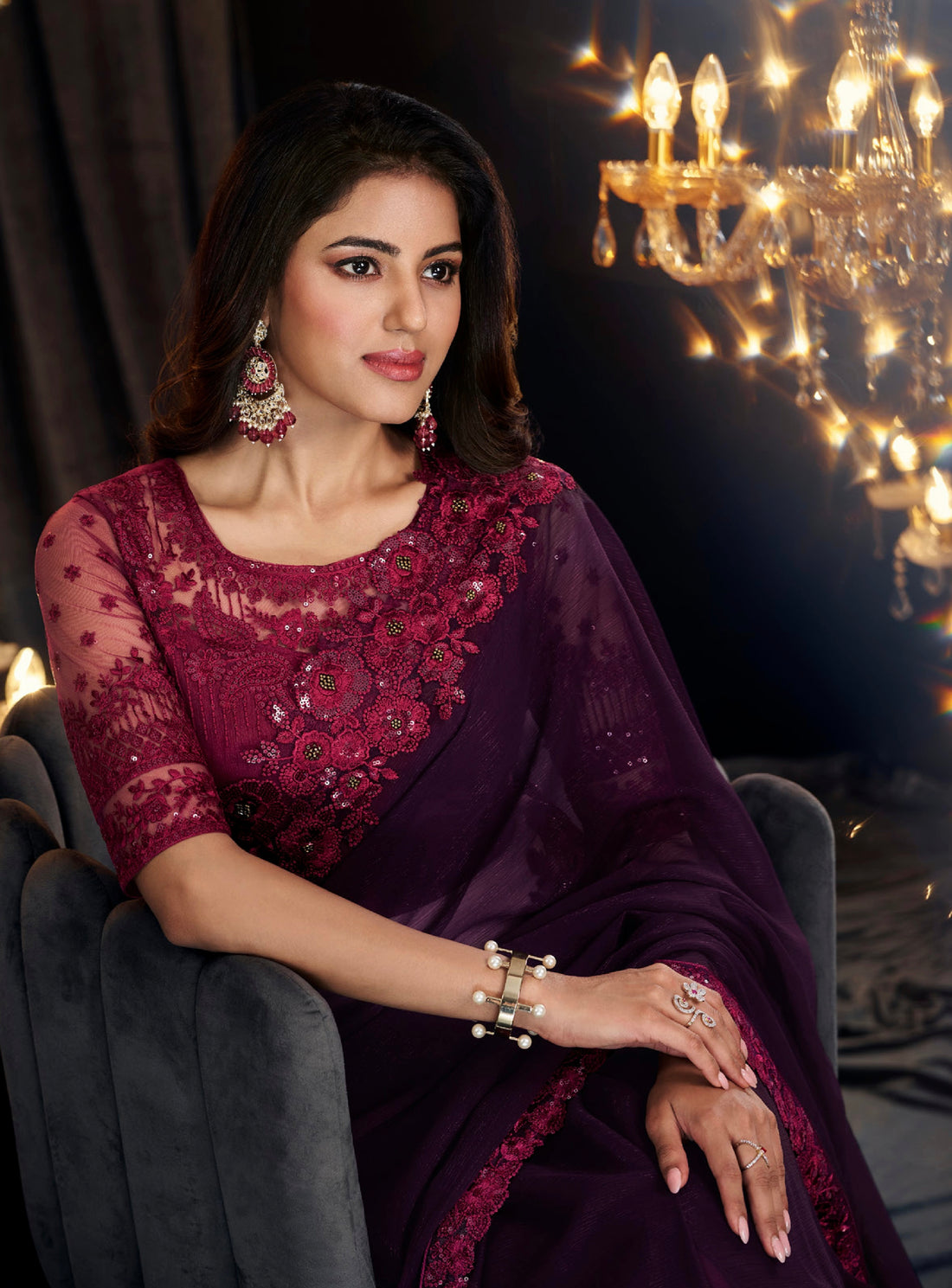 Beautiful Designer Occasion Wear Georgette Saree