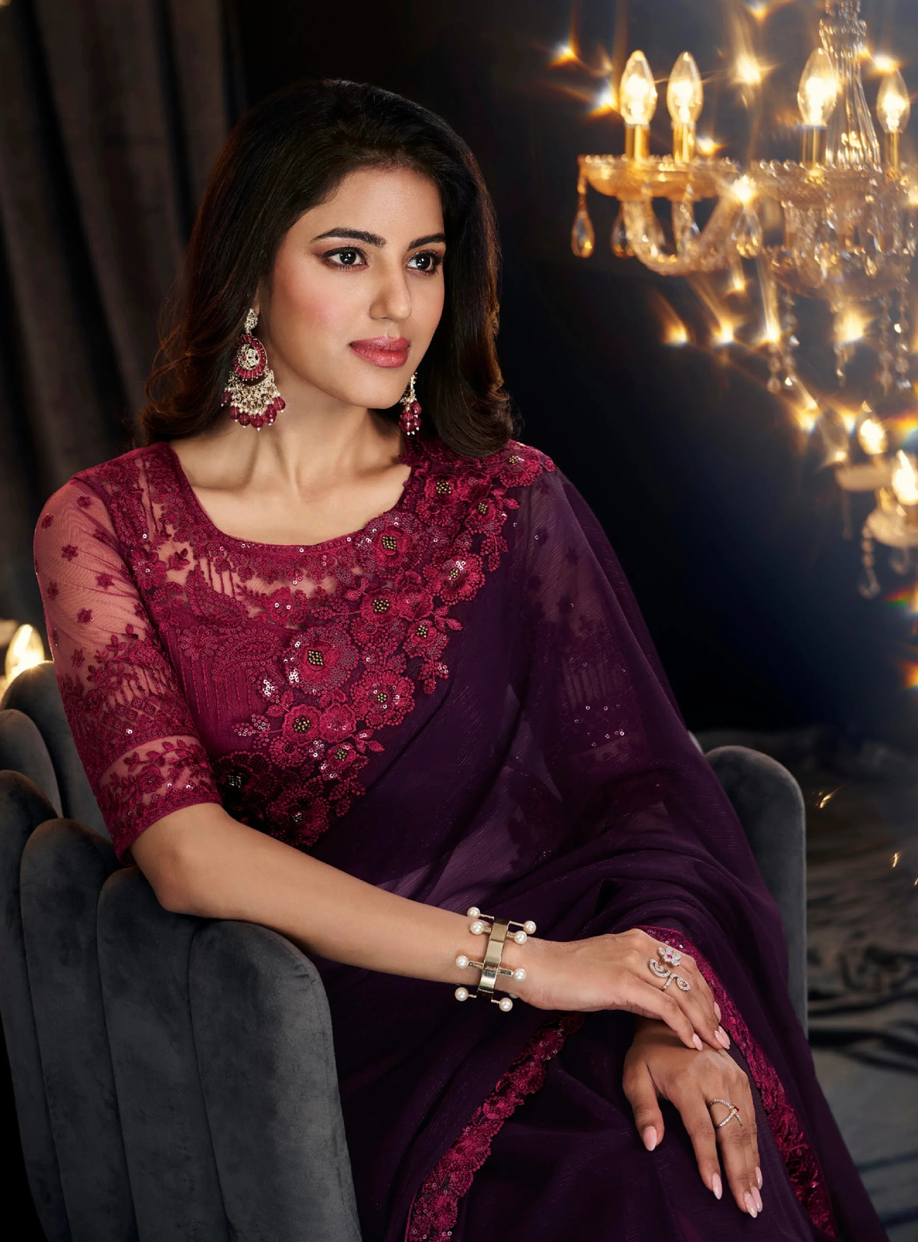 Beautiful Designer Occasion Wear Georgette Saree