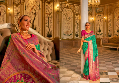 Beautiful Designer Occasion Wear Banarasi Silk Weaving Work Saree