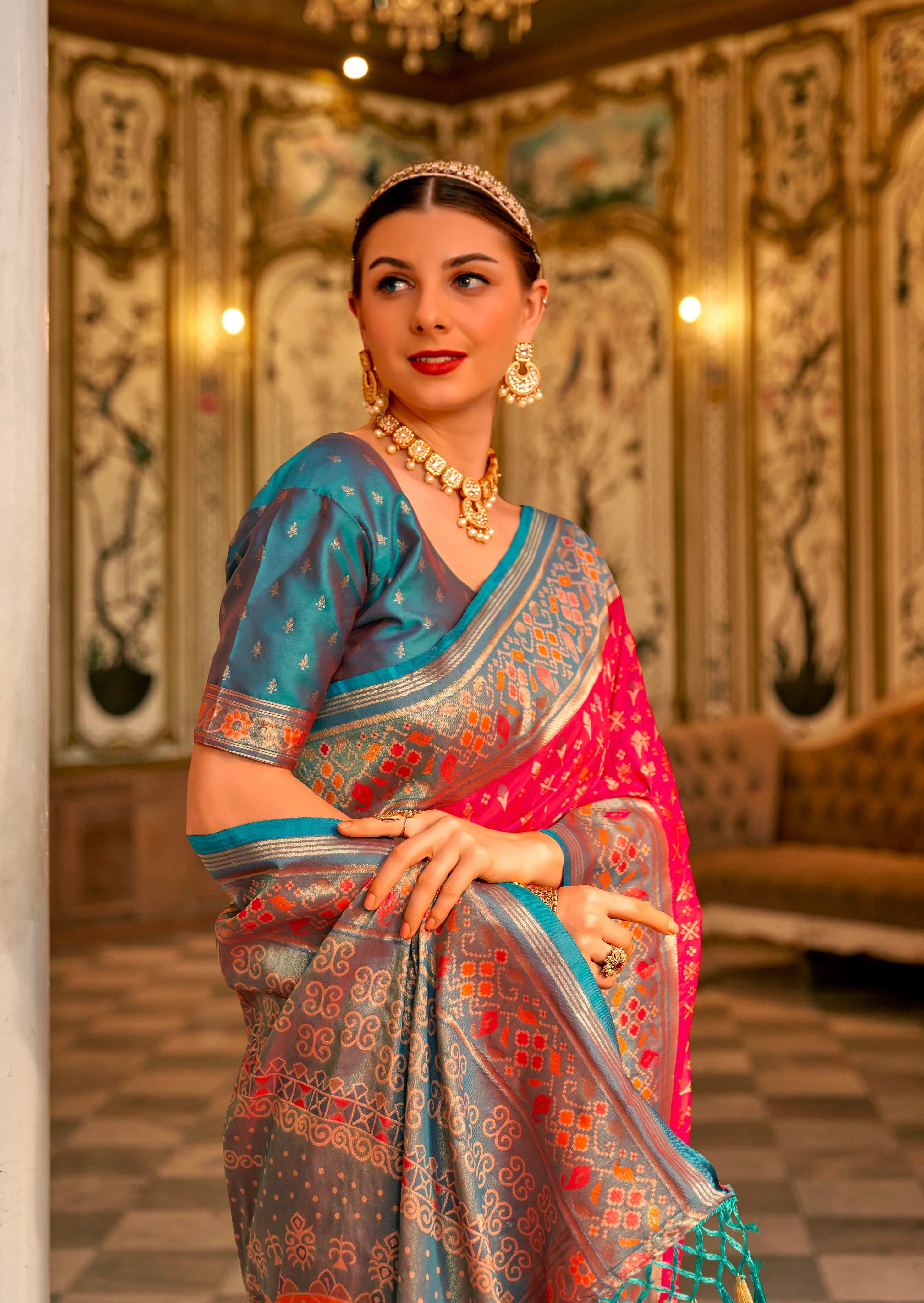 Beautiful Designer Occasion Wear Banarasi Silk Weaving Work Saree