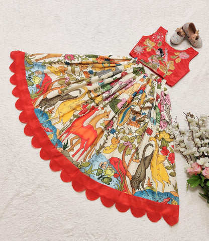 Beautiful Designer Summer Special Multi Colour Kids Lehenga Choli