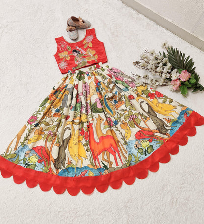 Beautiful Designer Summer Special Multi Colour Kids Lehenga Choli