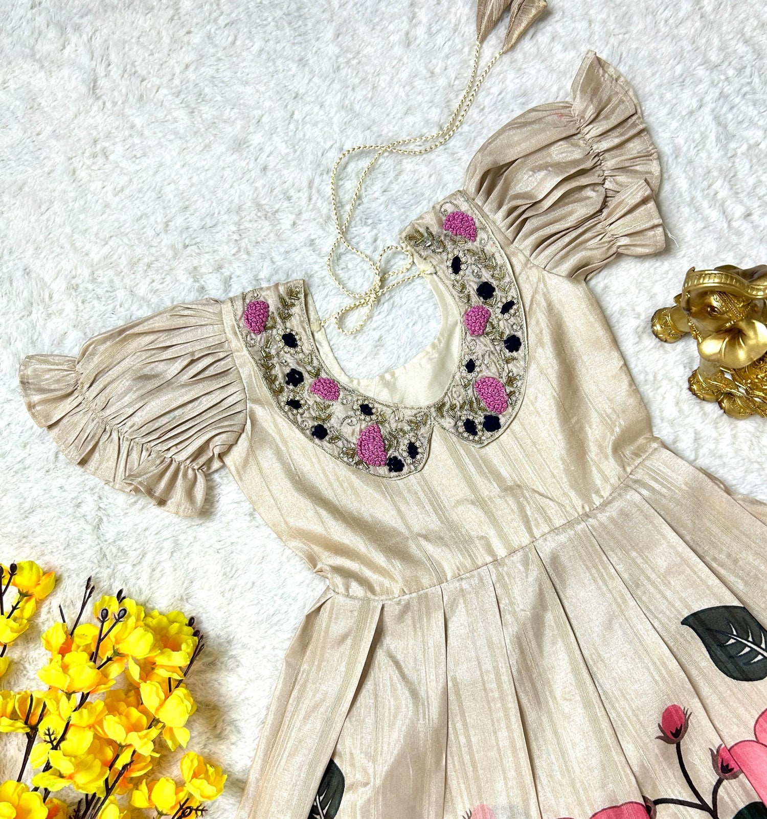 Beautiful Designer Summer Special Handloom Silk Kids Gwon