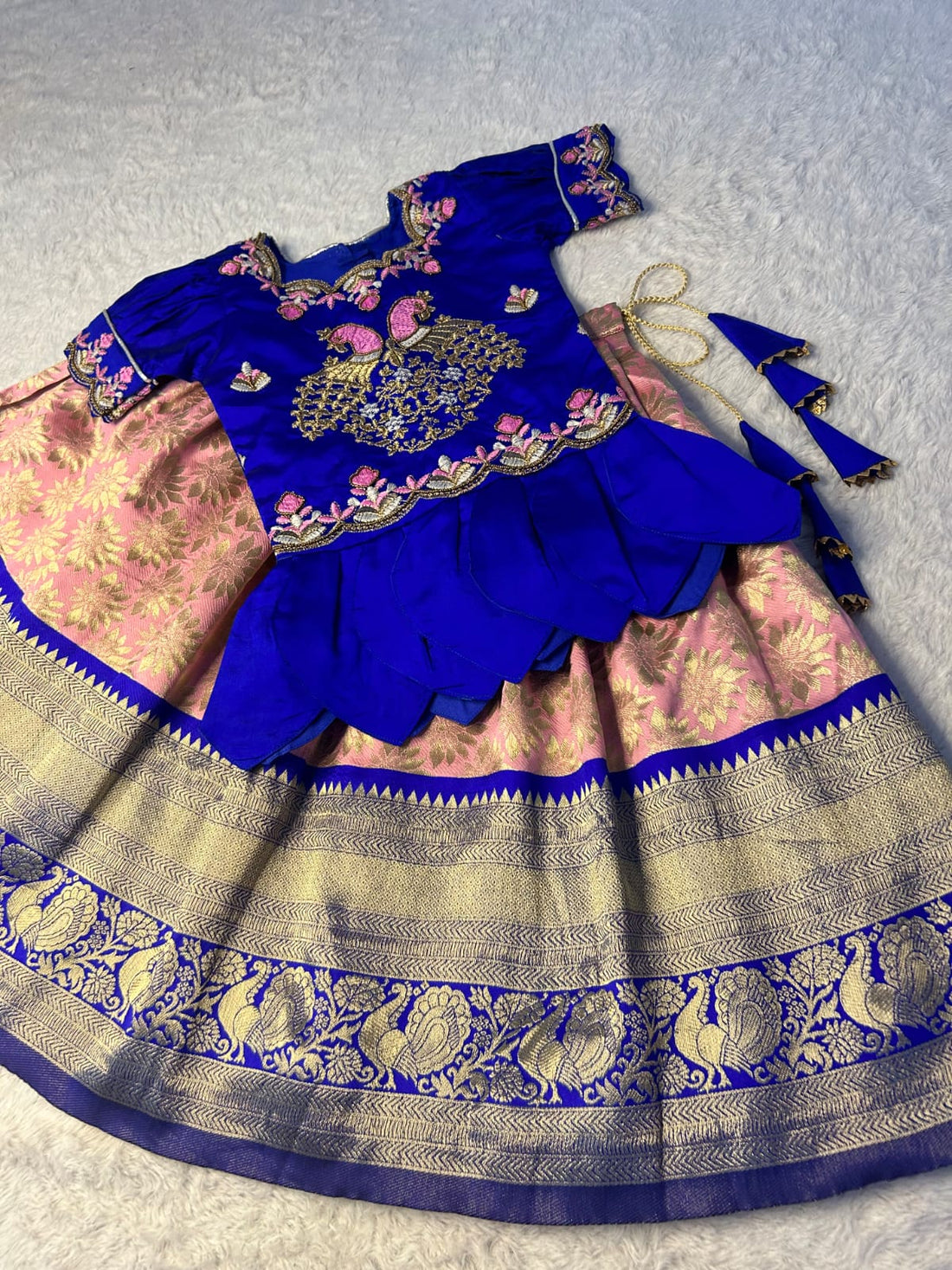 Beautiful Designer Festival Special Handloom Silk Kids Lehenga Choli