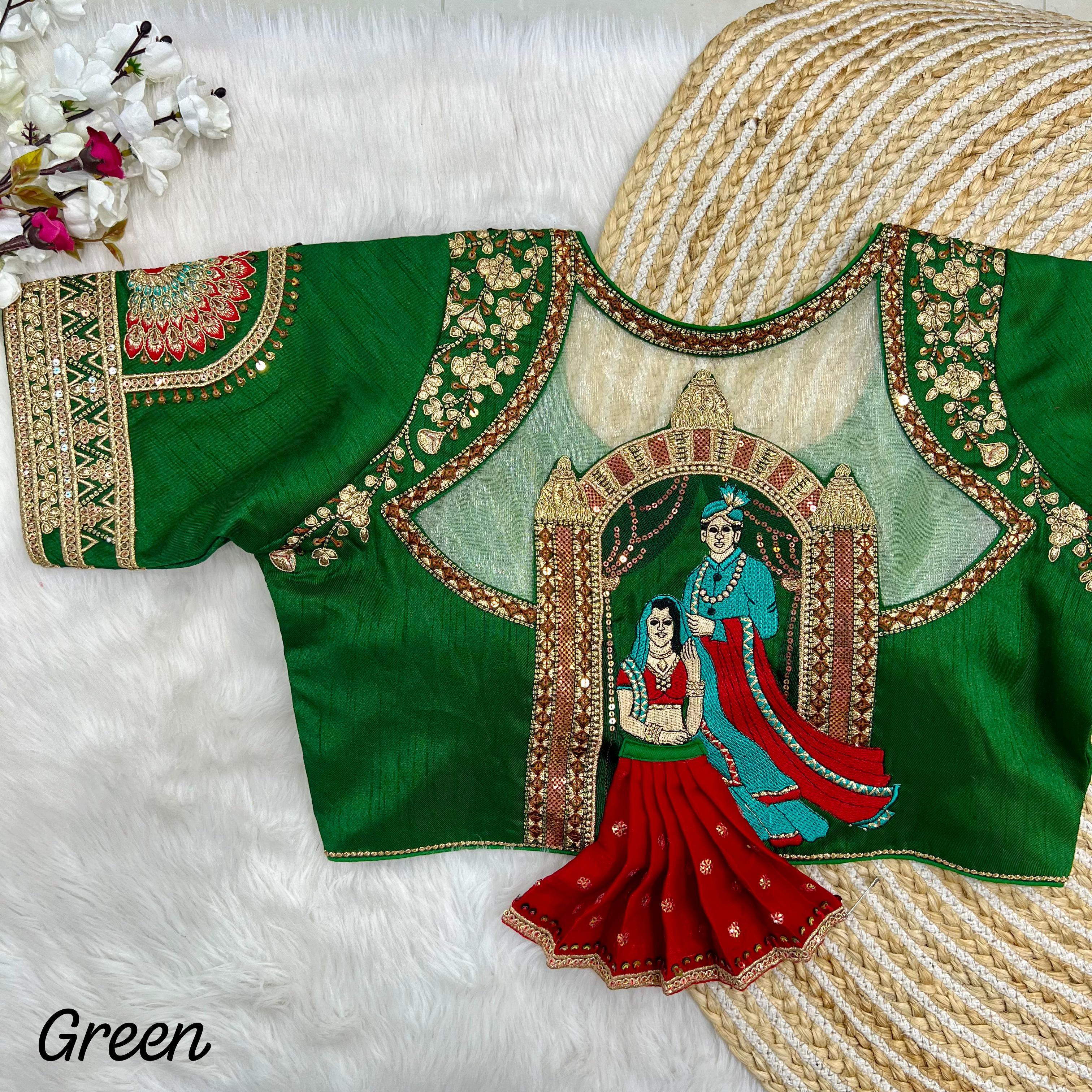 Beautiful Designer Readymade Barbie Wedding Blouse