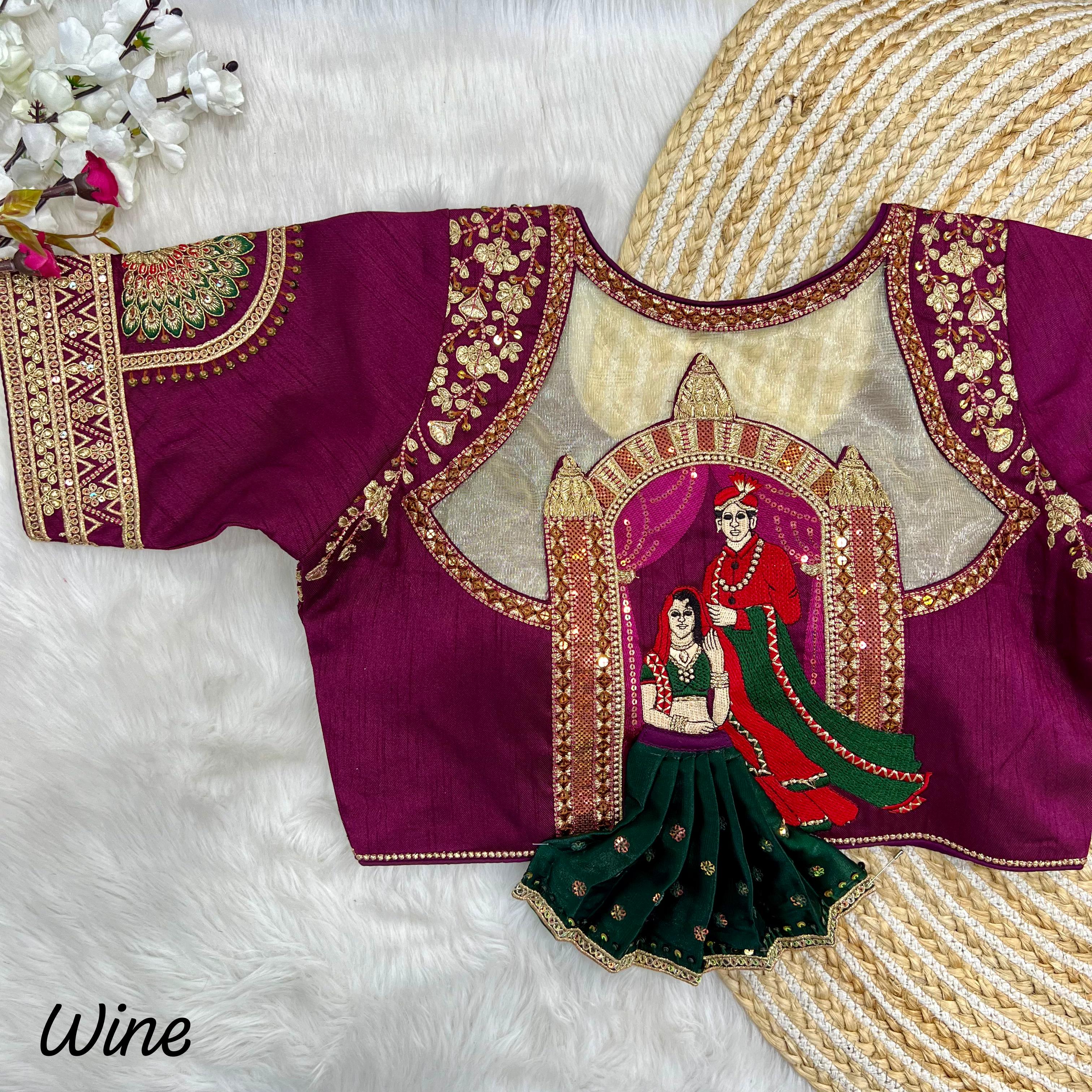 Beautiful Designer Readymade Barbie Wedding Blouse