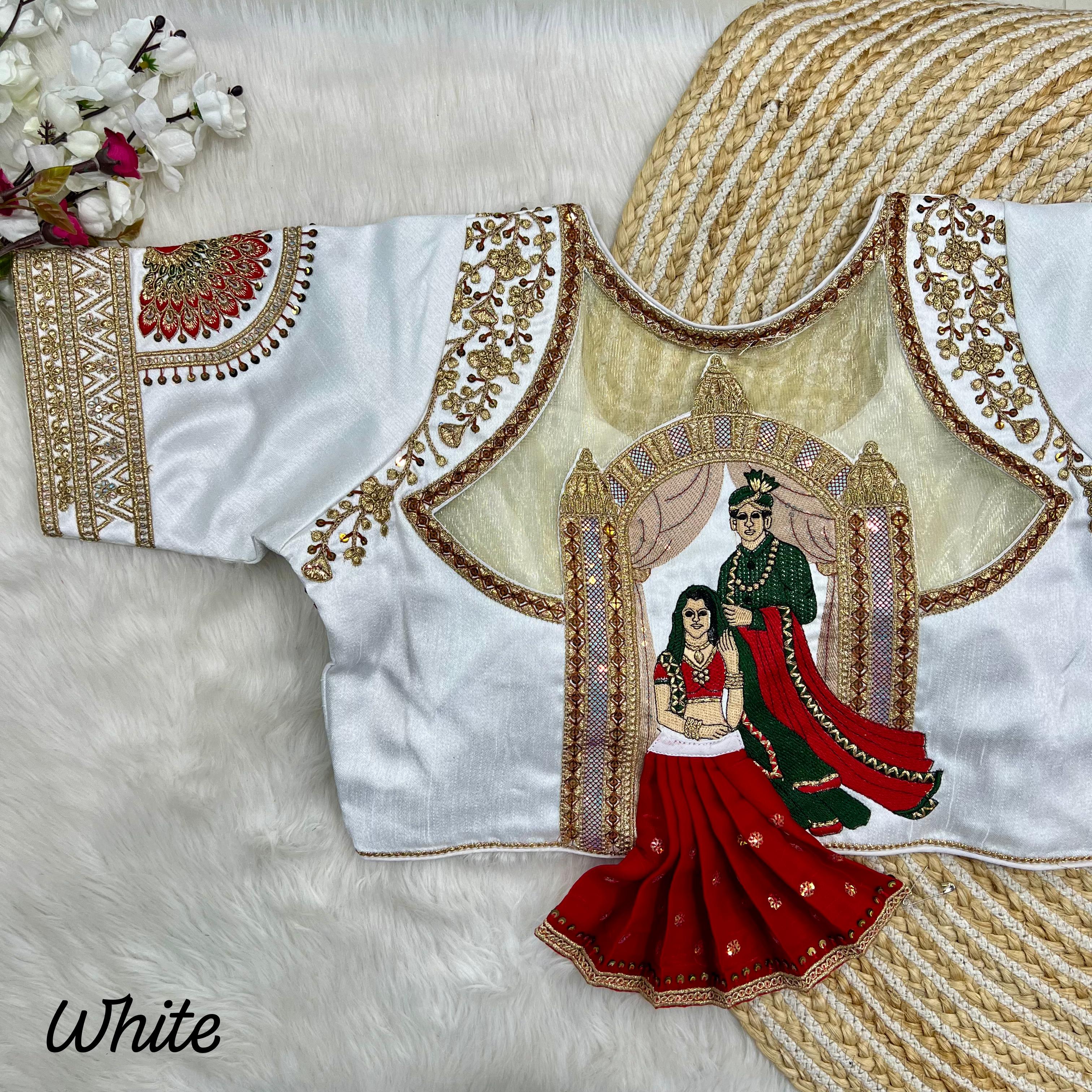 Beautiful Designer Readymade Barbie Wedding Blouse